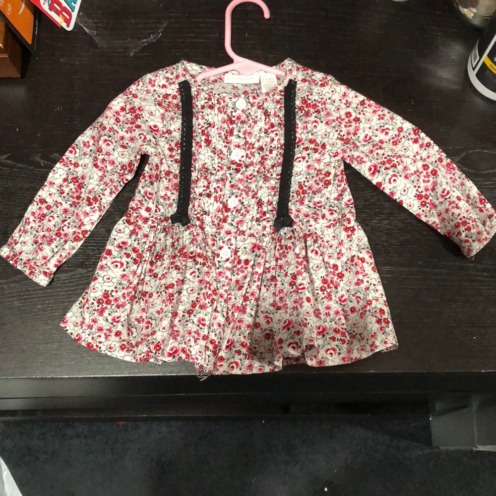 First impressions 100% cotton floral shirt dress